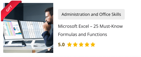 Microsoft Excel – 25 Must-Know Formulas and Functions Course for Free as gift with Microsoft Excel in Accounting Course